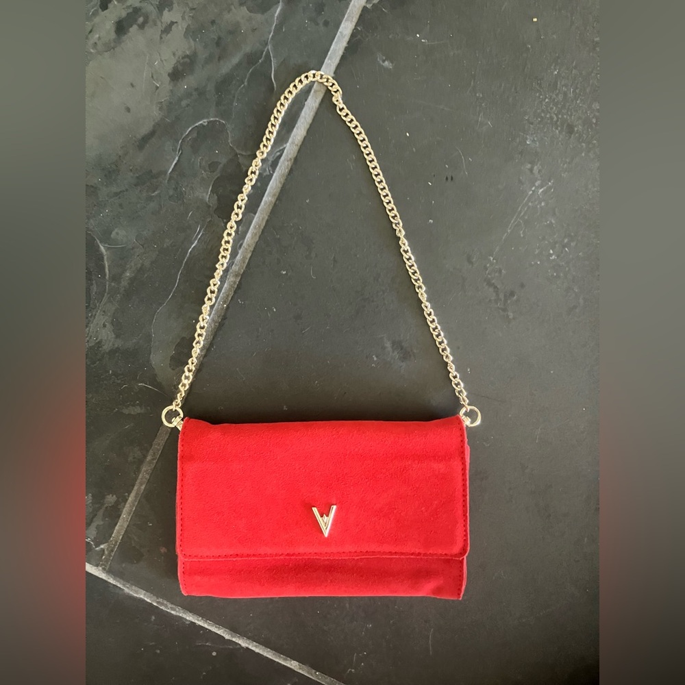 Vibrant Red V-Emblem Women's Bag
